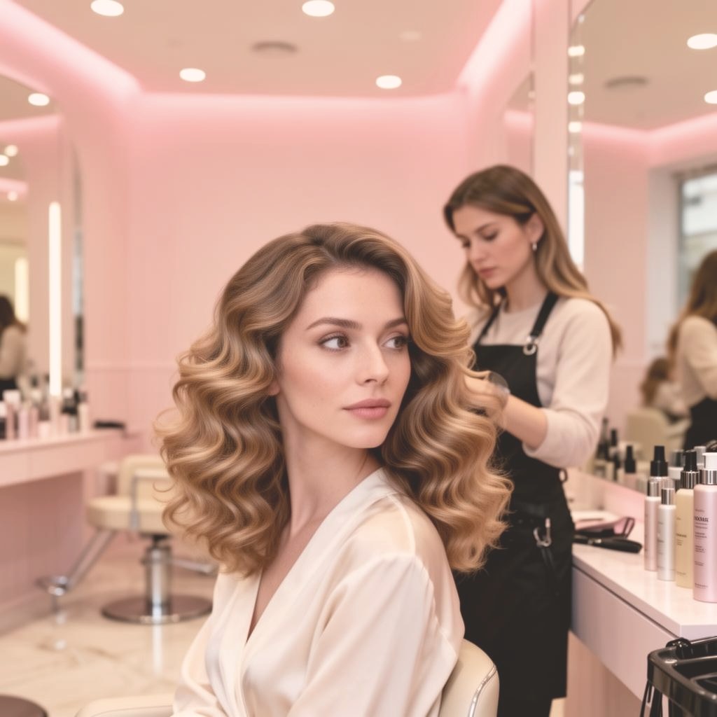 Dame met gestyled haar in de kapsalon